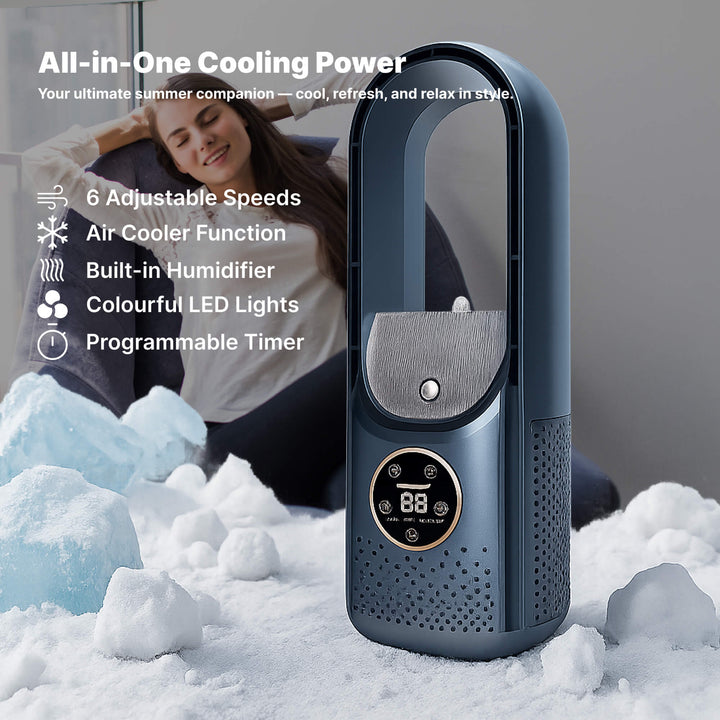 Lisslune | Bladeless Portable Air Conditioner | Ultra-Quiet, Ergonomic Design & Ideal for Home and Office Use