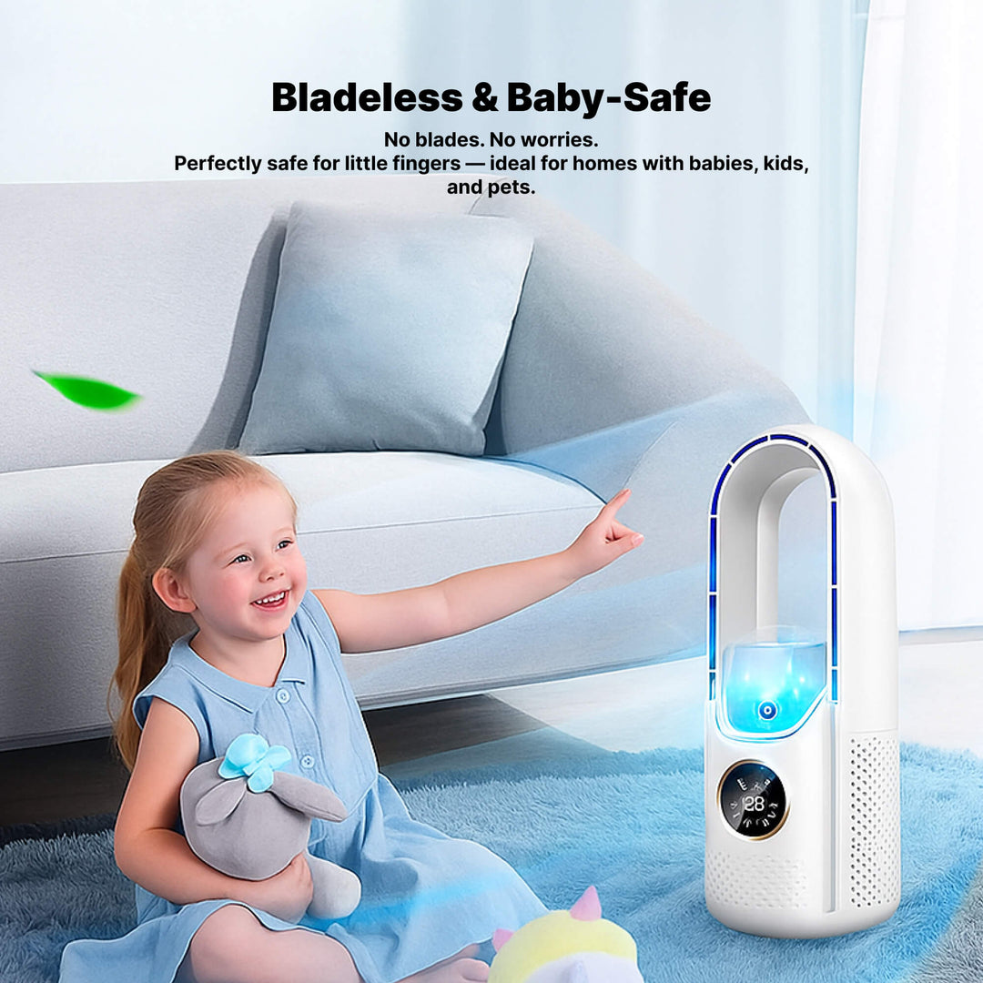 Lisslune | Bladeless Portable Air Conditioner | Ultra-Quiet, Ergonomic Design & Ideal for Home and Office Use