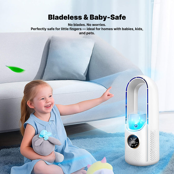 Lisslune | Bladeless Portable Air Conditioner | Ultra-Quiet, Ergonomic Design & Ideal for Home and Office Use