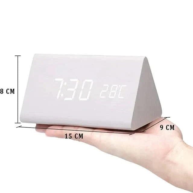 Lisslune | Wood LED Alarm Clock – Voice & Temp Display