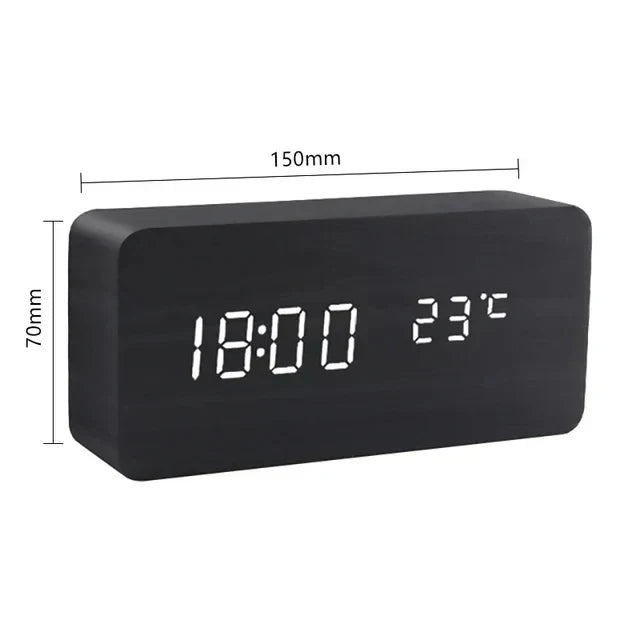 Lisslune | Digital Wooden Alarm Clock – Modern Technology with Timeless Wood Design