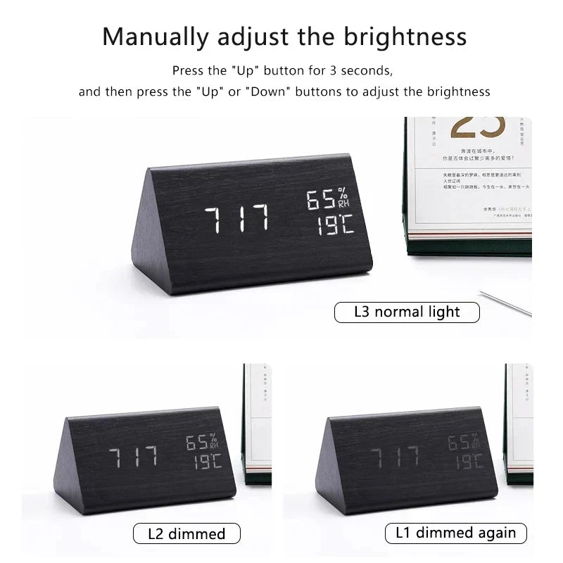 Lisslune | Digital Wooden Alarm Clock – Modern Technology with Timeless Wood Design