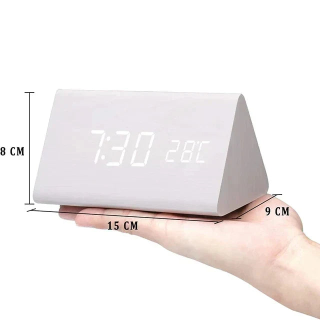 Lisslune | Charms | Digital Wooden Alarm Clock | Including Temperature Display