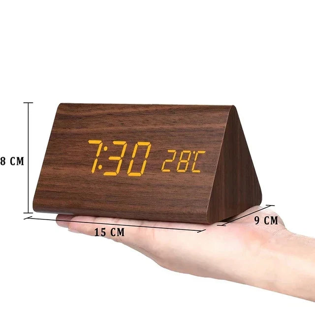 Lisslune | Charms | Digital Wooden Alarm Clock | Including Temperature Display