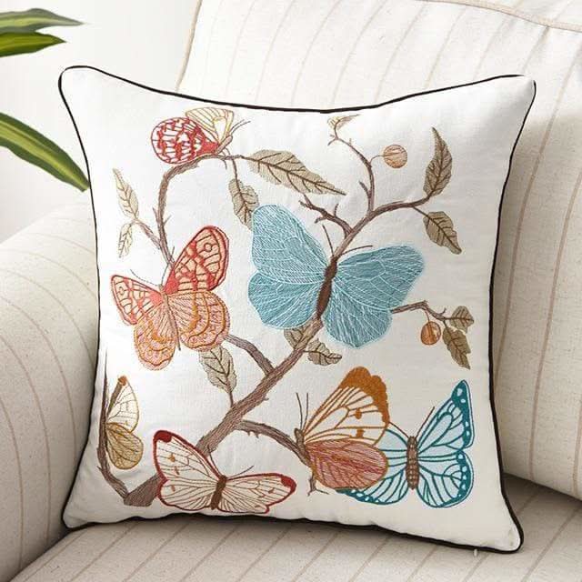 Lisslune | Country-Style Embroidered Cushion Cover 45x45 cm