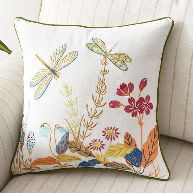 Lisslune | Country-Style Embroidered Cushion Cover 45x45 cm