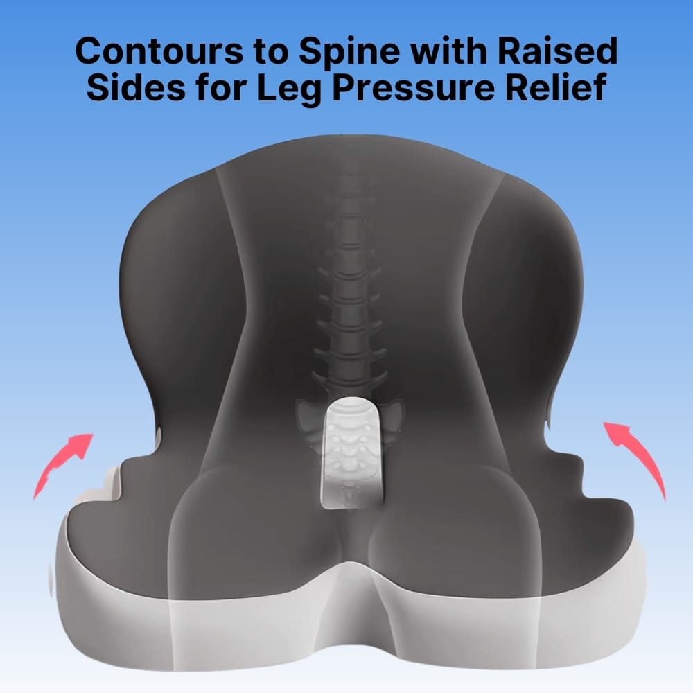 Lisslune | All-in-One Orthopedic Memory Foam Seat - Cushion Seat and Back Cushion for Pain Relief and Comfort
