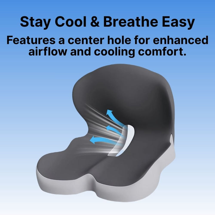 Lisslune | All-in-One Orthopedic Memory Foam Seat - Cushion Seat and Back Cushion for Pain Relief and Comfort