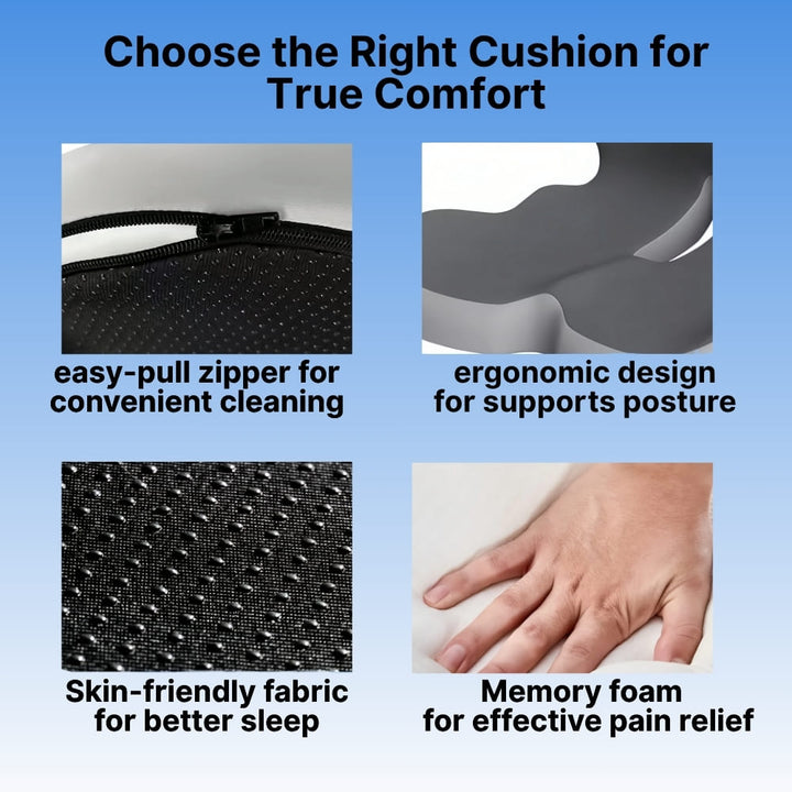Lisslune | All-in-One Orthopedic Memory Foam Seat - Cushion Seat and Back Cushion for Pain Relief and Comfort