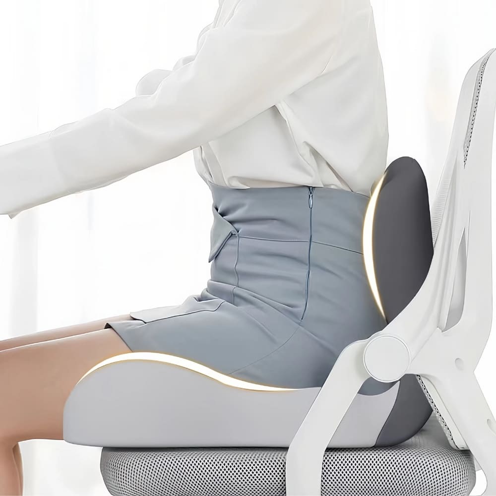 Lisslune | All-in-One Orthopedic Memory Foam Seat - Cushion Seat and Back Cushion for Pain Relief and Comfort