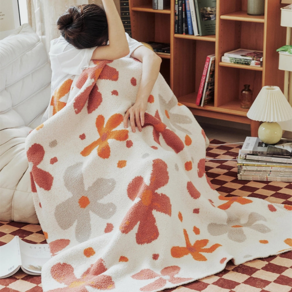 Lisslune | Alvian Floral Soft Knit Throw Blanket