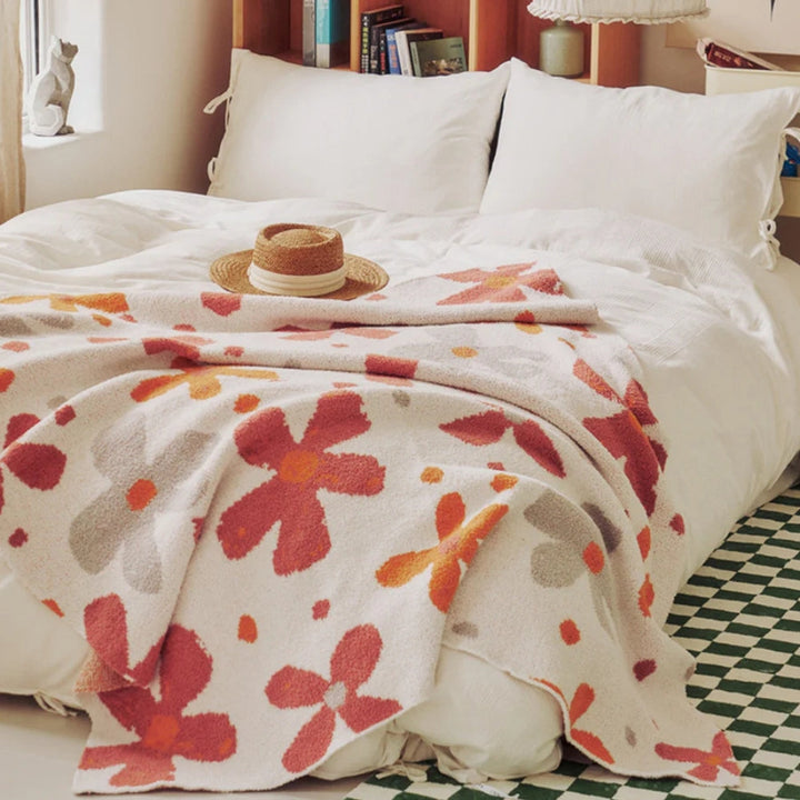 Lisslune | Alvian Floral Soft Knit Throw Blanket