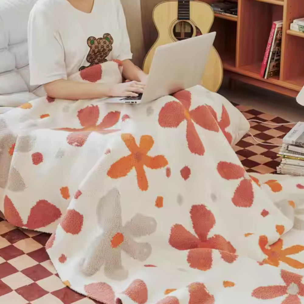 Lisslune | Alvian Floral Soft Knit Throw Blanket