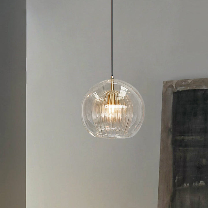 Lisslune | ShineSphere - Amber Pendant Light with Radiant Elegance