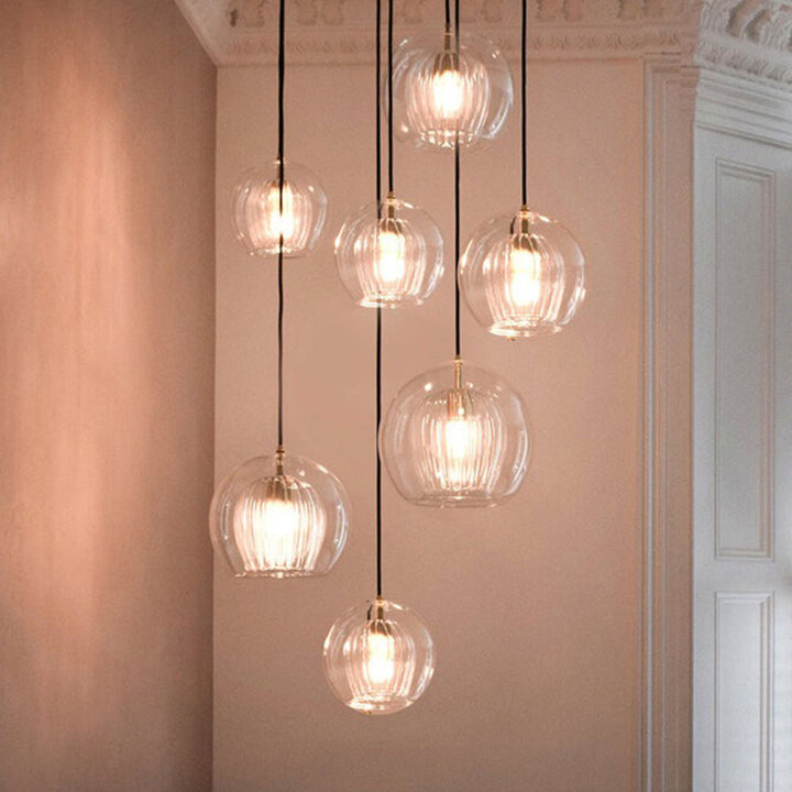 Lisslune | ShineSphere - Amber Pendant Light with Radiant Elegance