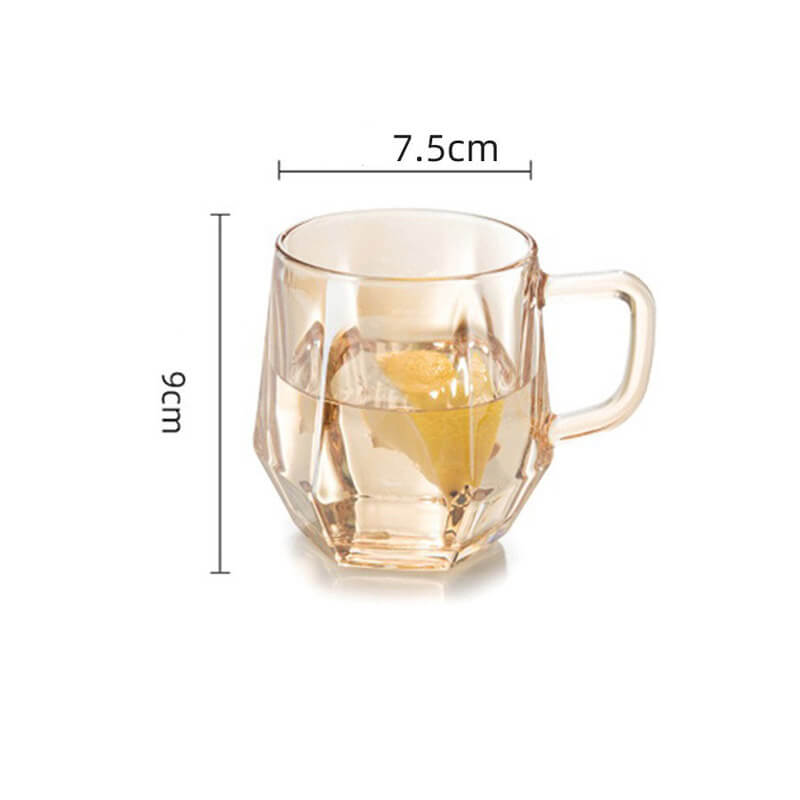 Lisslune | Amber hexagonal Glass Cups