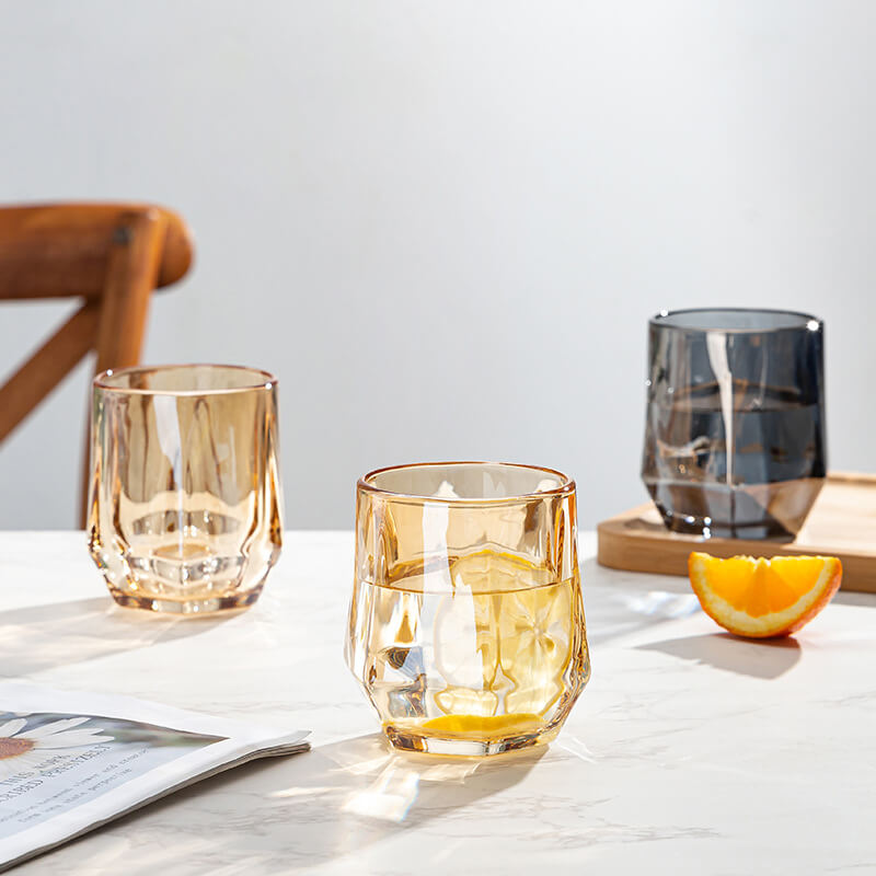 Lisslune | Amber hexagonal Glass Cups