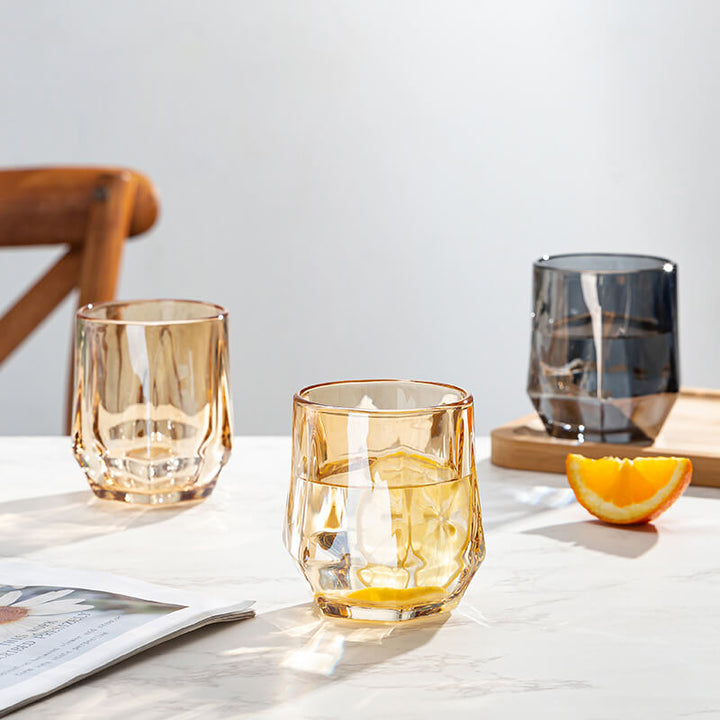 Lisslune | Amber hexagonal Glass Cups