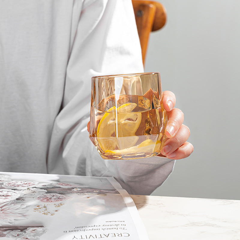 Lisslune | Amber hexagonal Glass Cups