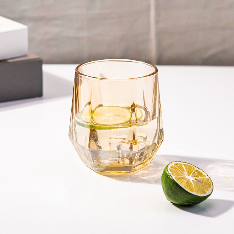 Lisslune | Amber hexagonal Glass Cups