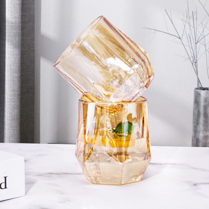 Lisslune | Amber hexagonal Glass Cups
