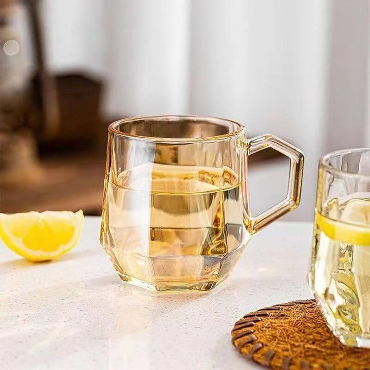 Lisslune | Amber hexagonal Glass Cups