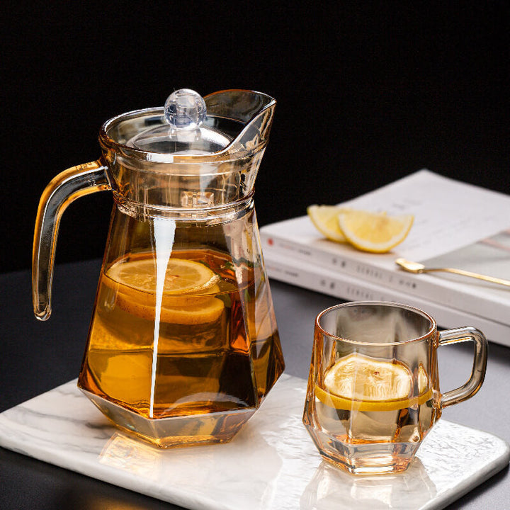 Lisslune | Amber hexagonal Glass Cups
