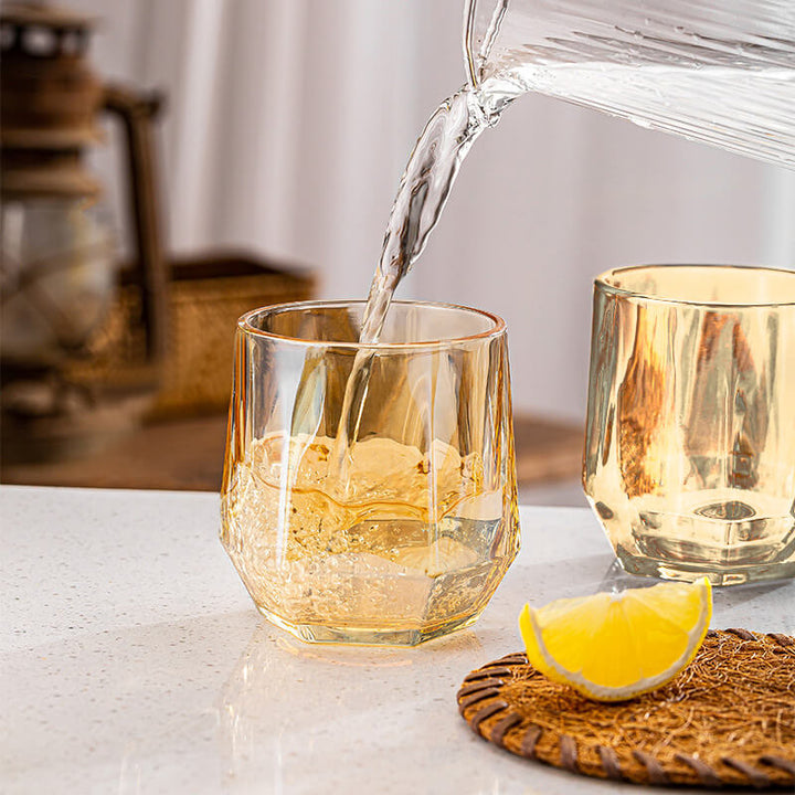 Lisslune | Amber hexagonal Glass Cups