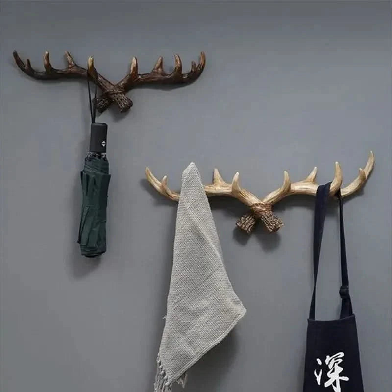 Lisslune | Vintage Antler Wall Hook Rustic Coat Rack