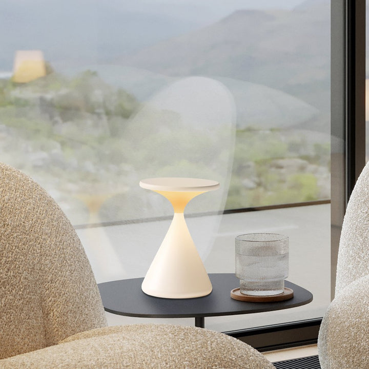 Lisslune | Aeron Hourglass Cordless LED Table Lamp – Rechargeable, Dimmable, Modern Design