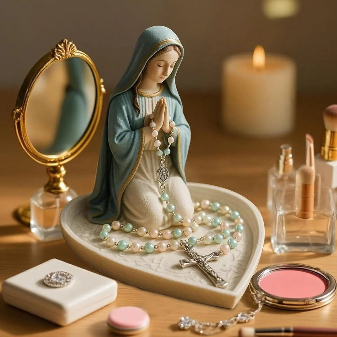 Lisslune | Spiritual Rosary Holder Sancta – Elegant Storage with Mary Motif