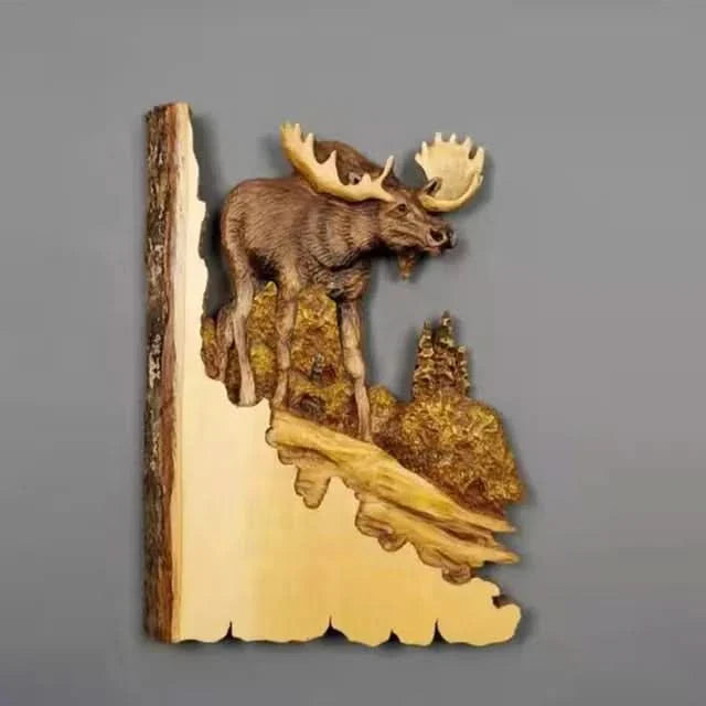 Lisslune | Wooden Animal Carving Wall Art Decoration
