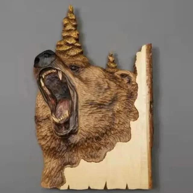 Lisslune | Wooden Animal Carving Wall Art Decoration