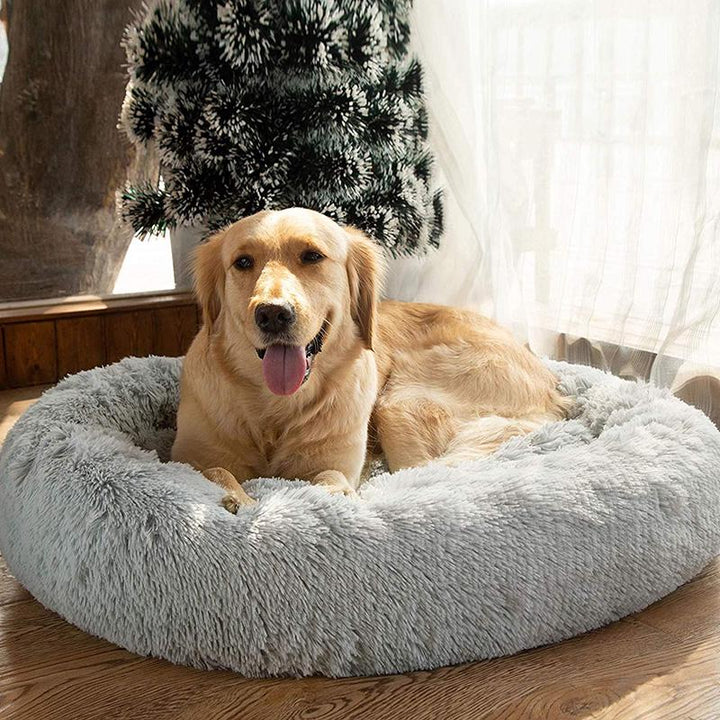 Lisslune | Beef Plush Calming Donut Dog Bed for Small to Large Dogs