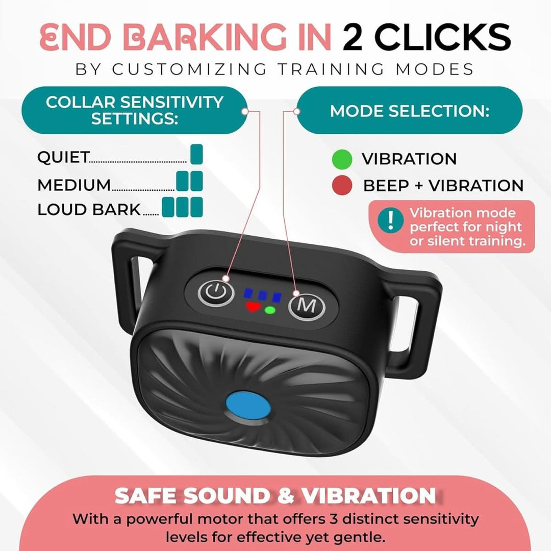 Lisslune | Anti-bark collar for small dogs with sound & vibration