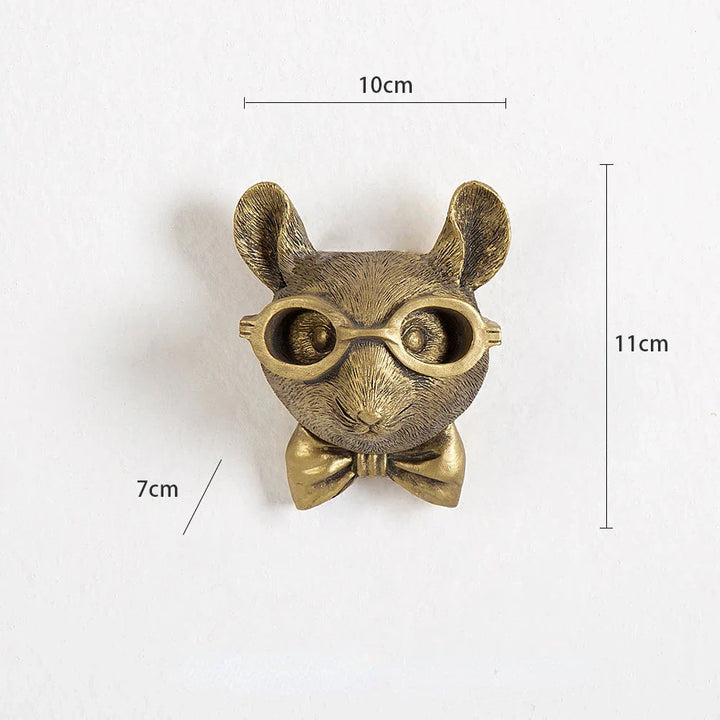 Lisslune | Antique Bronze Resin Animal Pendant Golden Deer Head Wall Storage Hook Background Wall Accessories Decorative Figures
