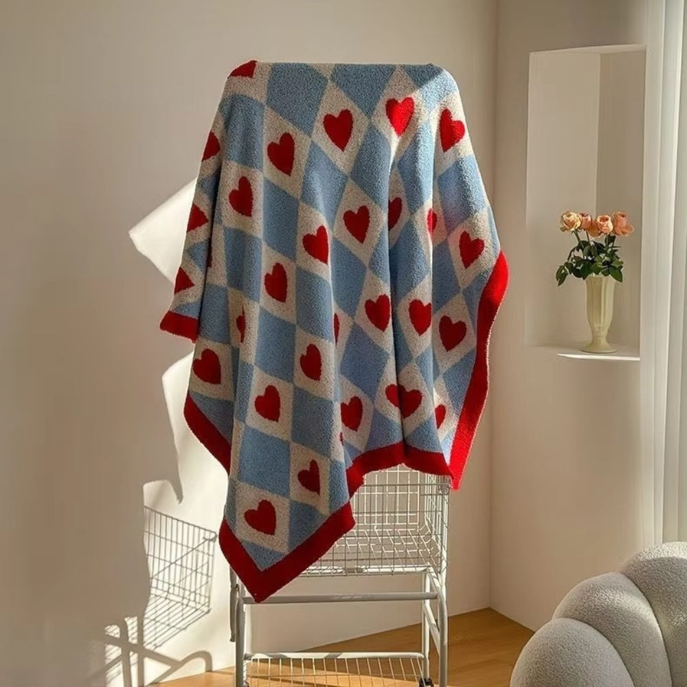 Lisslune | Argyle Scarlet Heart Soft Blanket