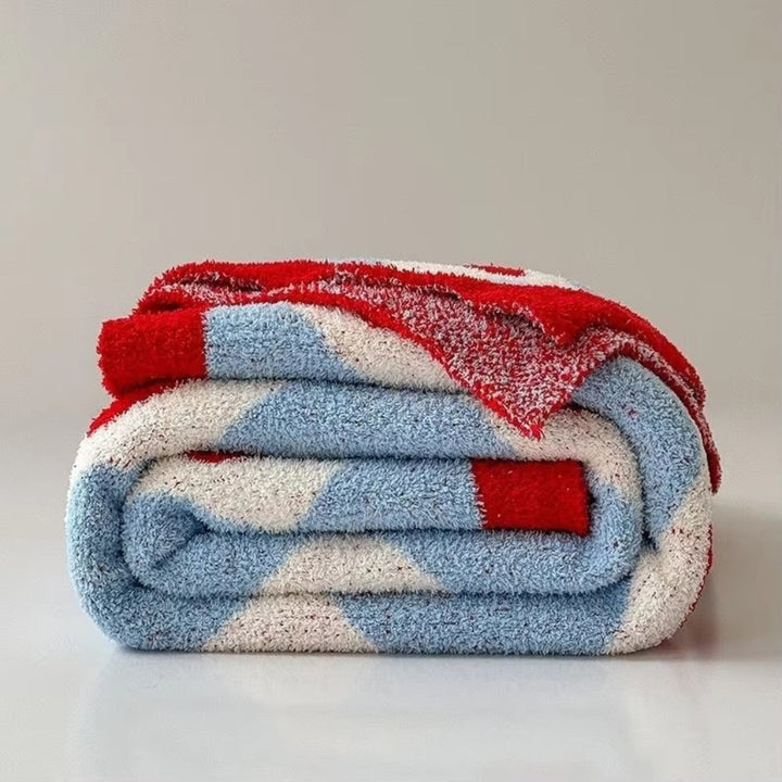 Lisslune | Argyle Scarlet Heart Soft Blanket