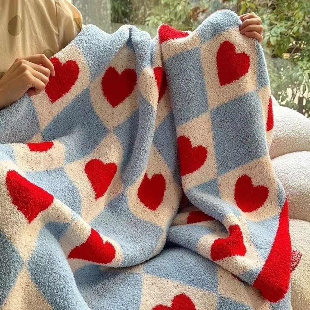 Lisslune | Argyle Scarlet Heart Soft Blanket
