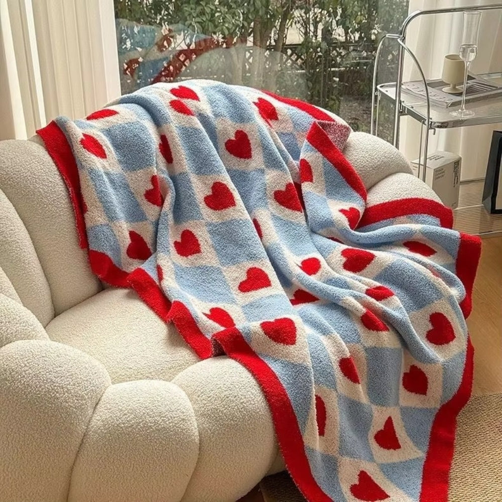 Lisslune | Argyle Scarlet Heart Soft Blanket