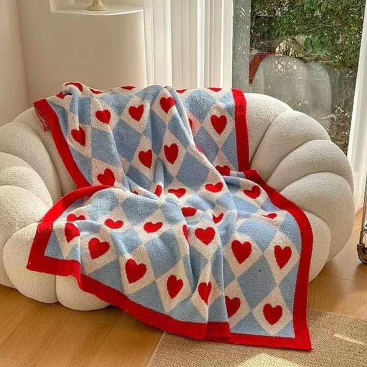 Lisslune | Argyle Scarlet Heart Soft Blanket