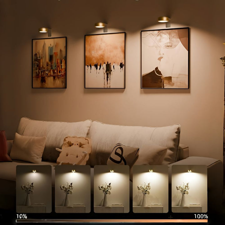 Lisslune | ArtLume | Wireless Rechargeable LED Spotlights for Picture & Artwork Lighting