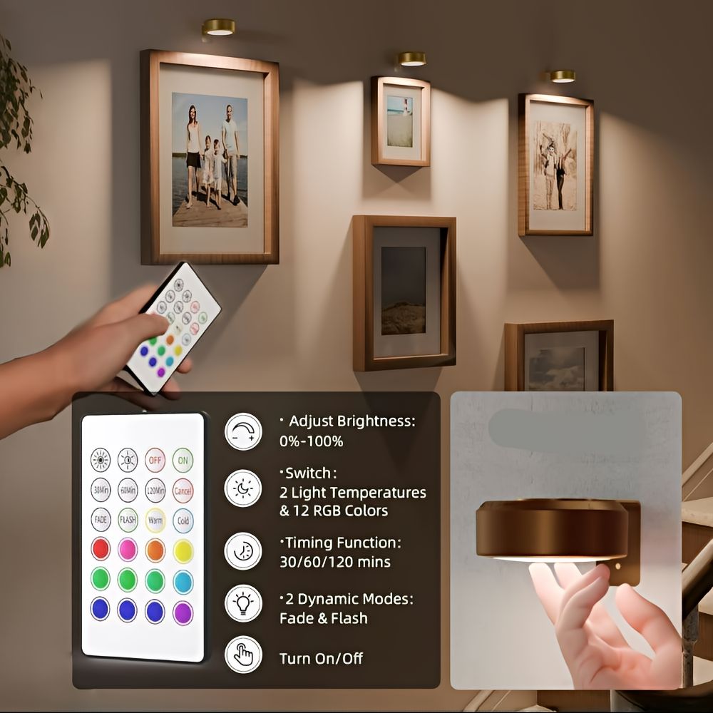 Lisslune | ArtLume | Wireless Rechargeable LED Spotlights for Picture & Artwork Lighting