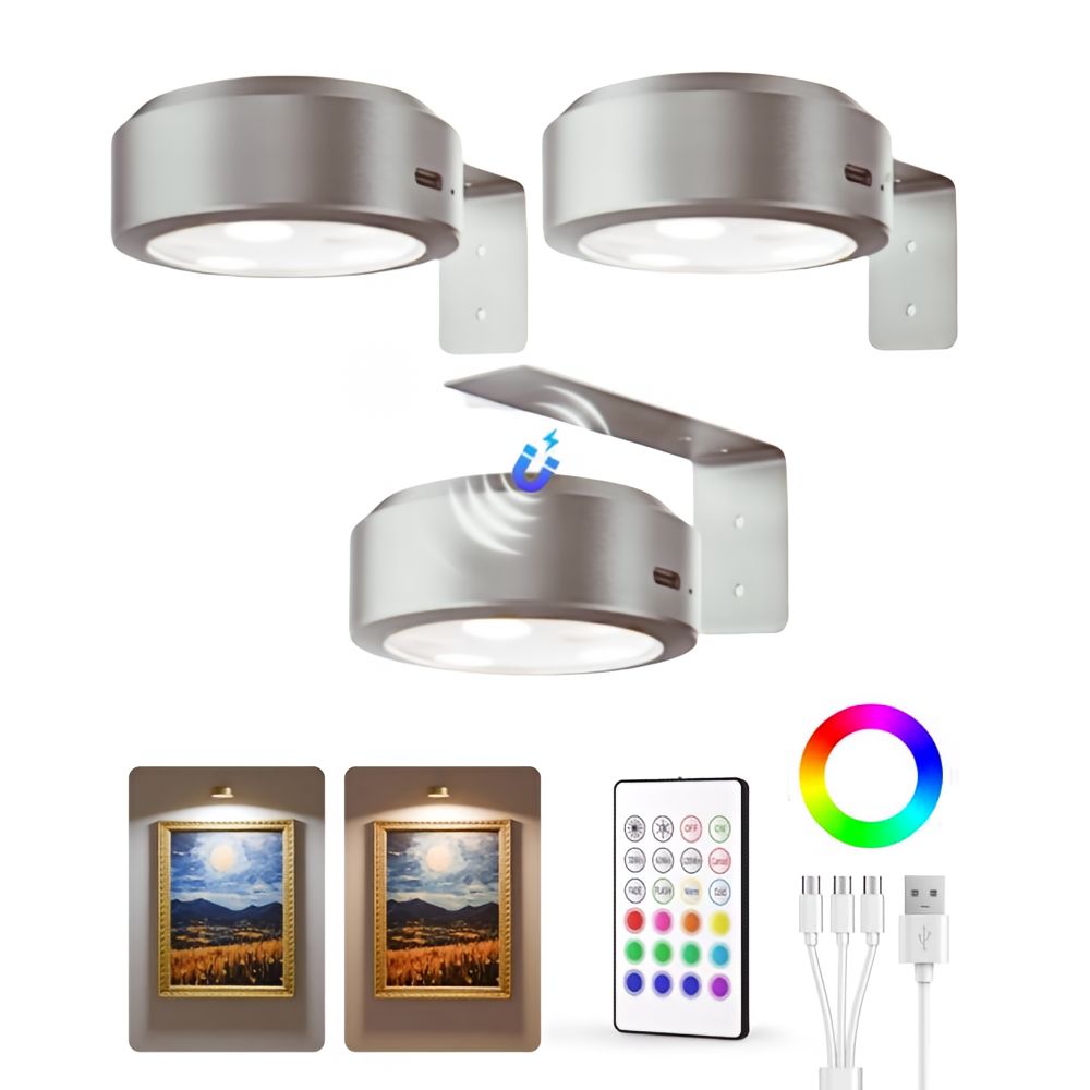 Lisslune | ArtLume | Wireless Rechargeable LED Spotlights for Picture & Artwork Lighting