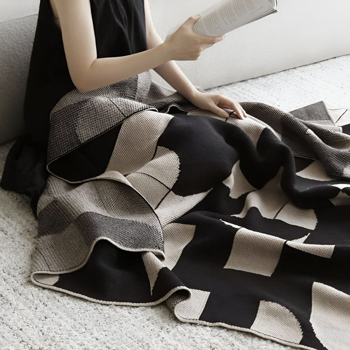 Lisslune | Artevana Monochrome Geometric Throw Blanket