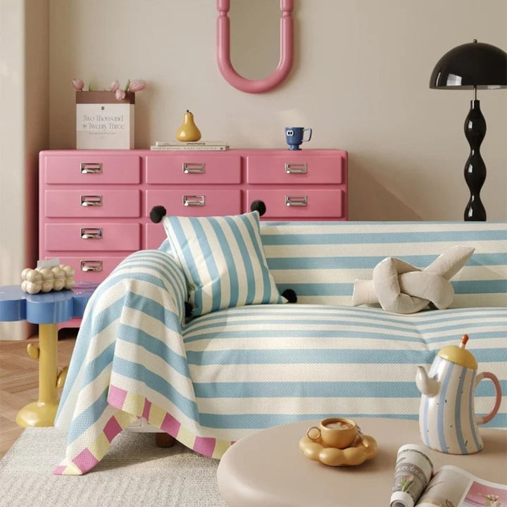 Lisslune | Atelier Pastel Striped Sofa Cover