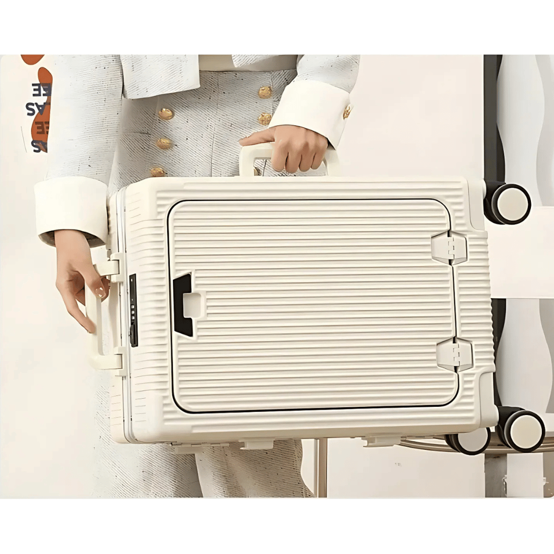 Lisslune | Manhattan Pro – Hard Shell Carry-On Suitcase with Aluminium Frame (20 inches, 40 Liter), Laptop Compartment & USB Ports