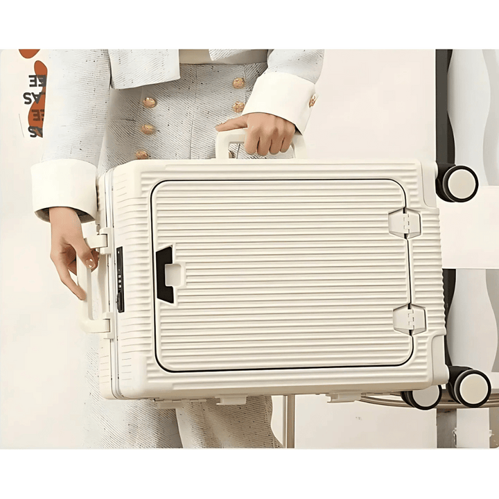 Lisslune | Manhattan Pro – Hard Shell Carry-On Suitcase with Aluminium Frame (20 inches, 40 Liter), Laptop Compartment & USB Ports