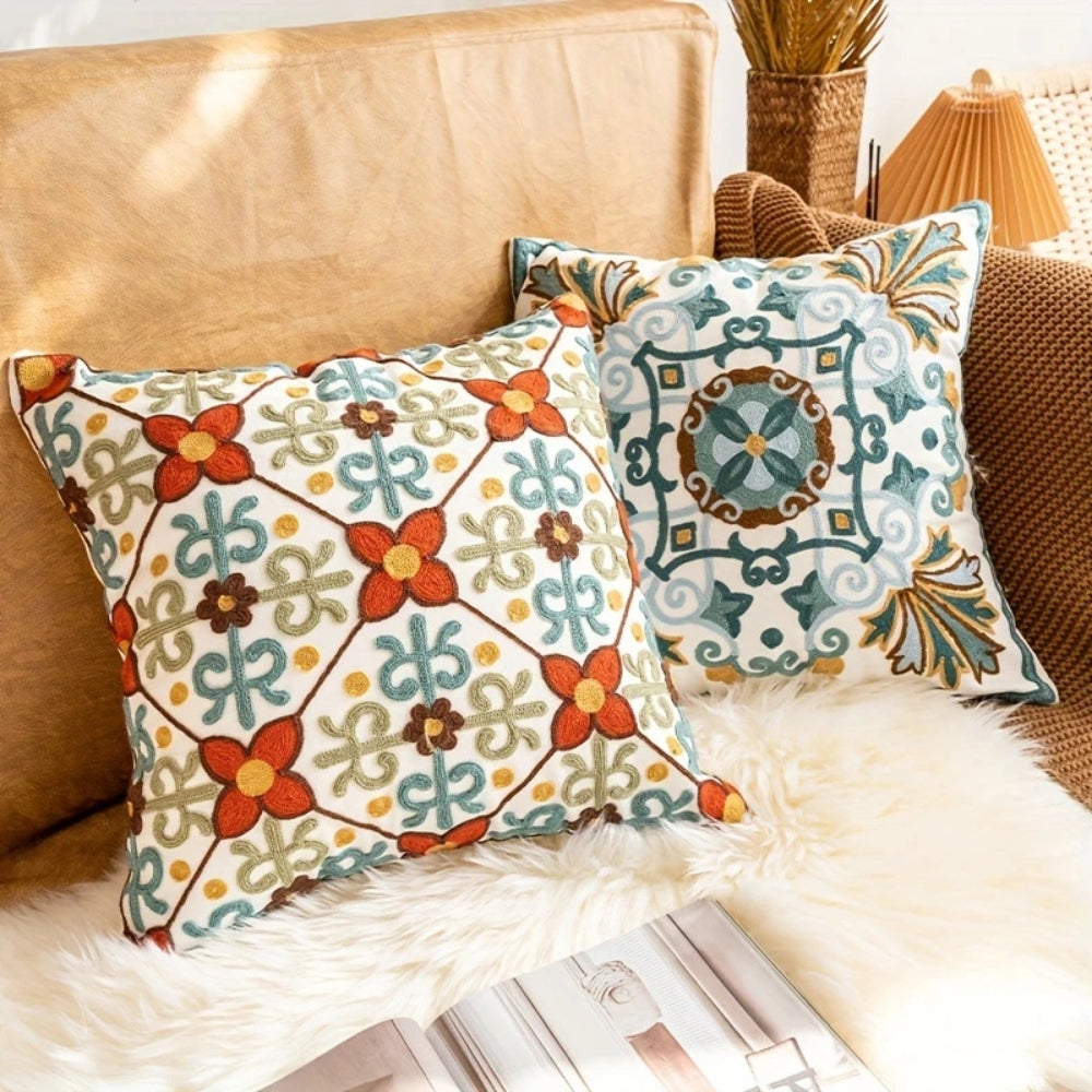 Lisslune | Aurae Embroidered Vintage Cushion Cover