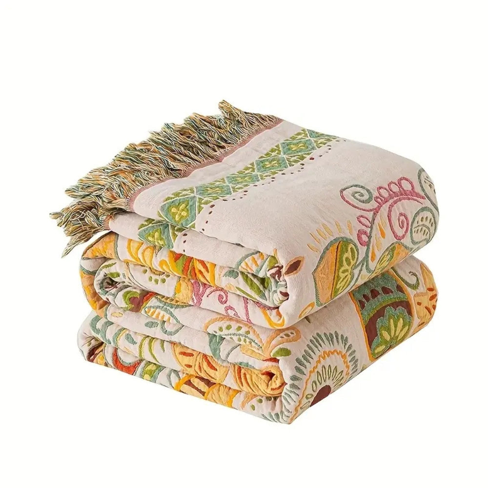 Lisslune | Autumn Leaf Boho Reversible Blanket